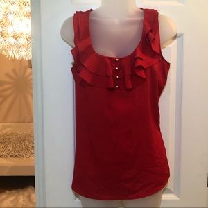 NY&Co Red Ruffle Dressy Tank